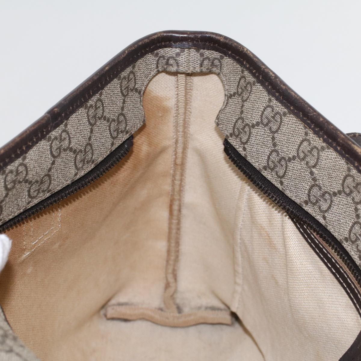 GUCCI GG Canvas Tote Bag PVC Leather Beige 211138 ac1991