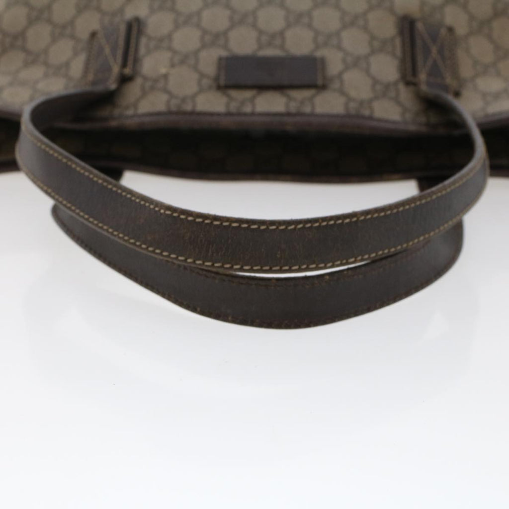 GUCCI GG Canvas Tote Bag PVC Leather Beige 211138 ac1991