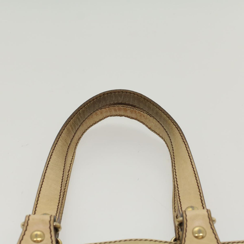 FENDI Zucchino Canvas Shoulder Bag Leather Brown ac2009