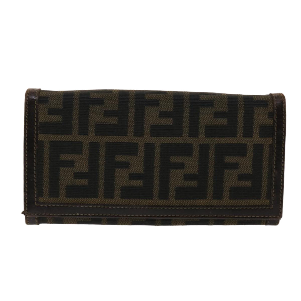 FENDI Zucca Canvas Long Wallet Black Brown 2309-30851/088 ac2046