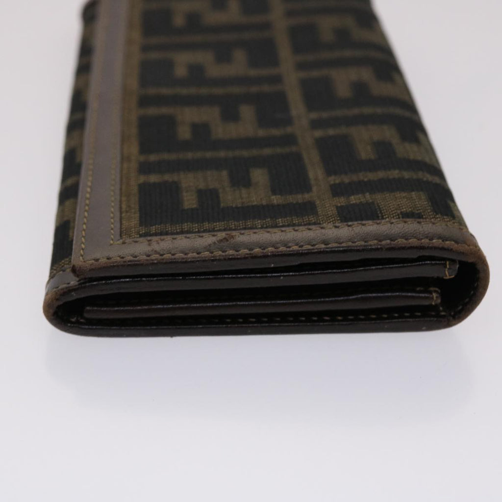 FENDI Zucca Canvas Long Wallet Black Brown 2309-30851/088 ac2046