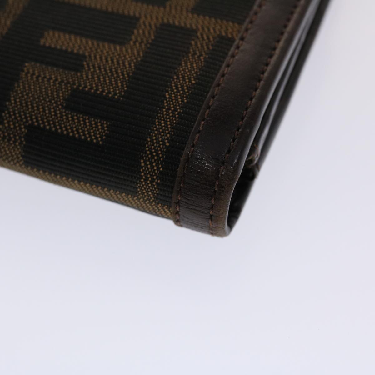 FENDI Zucca Canvas Long Wallet Black Brown ac2048