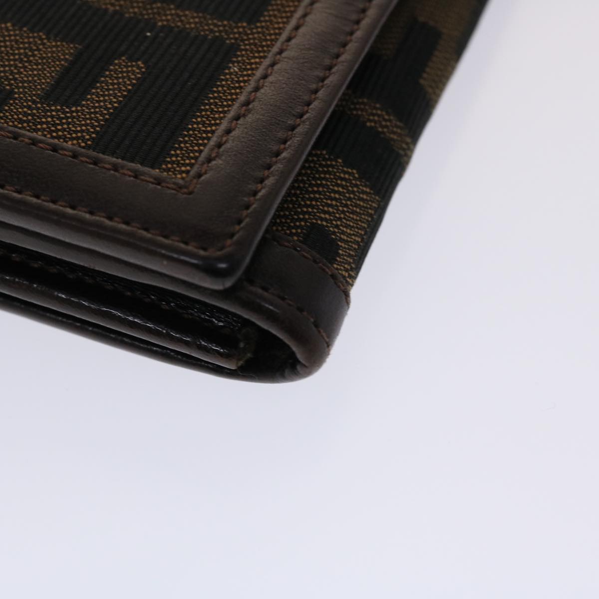 FENDI Zucca Canvas Long Wallet Black Brown ac2048