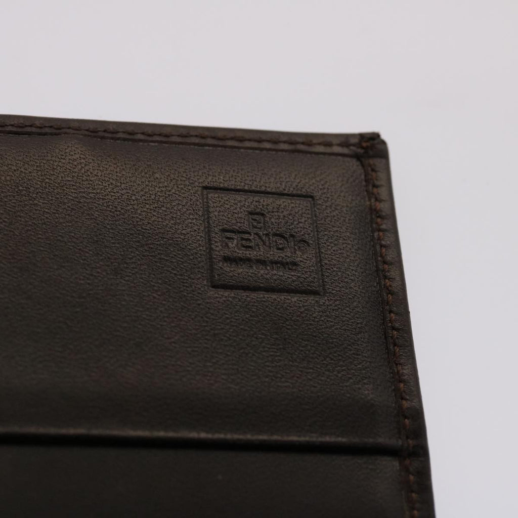 FENDI Zucca Canvas Long Wallet Black Brown ac2048
