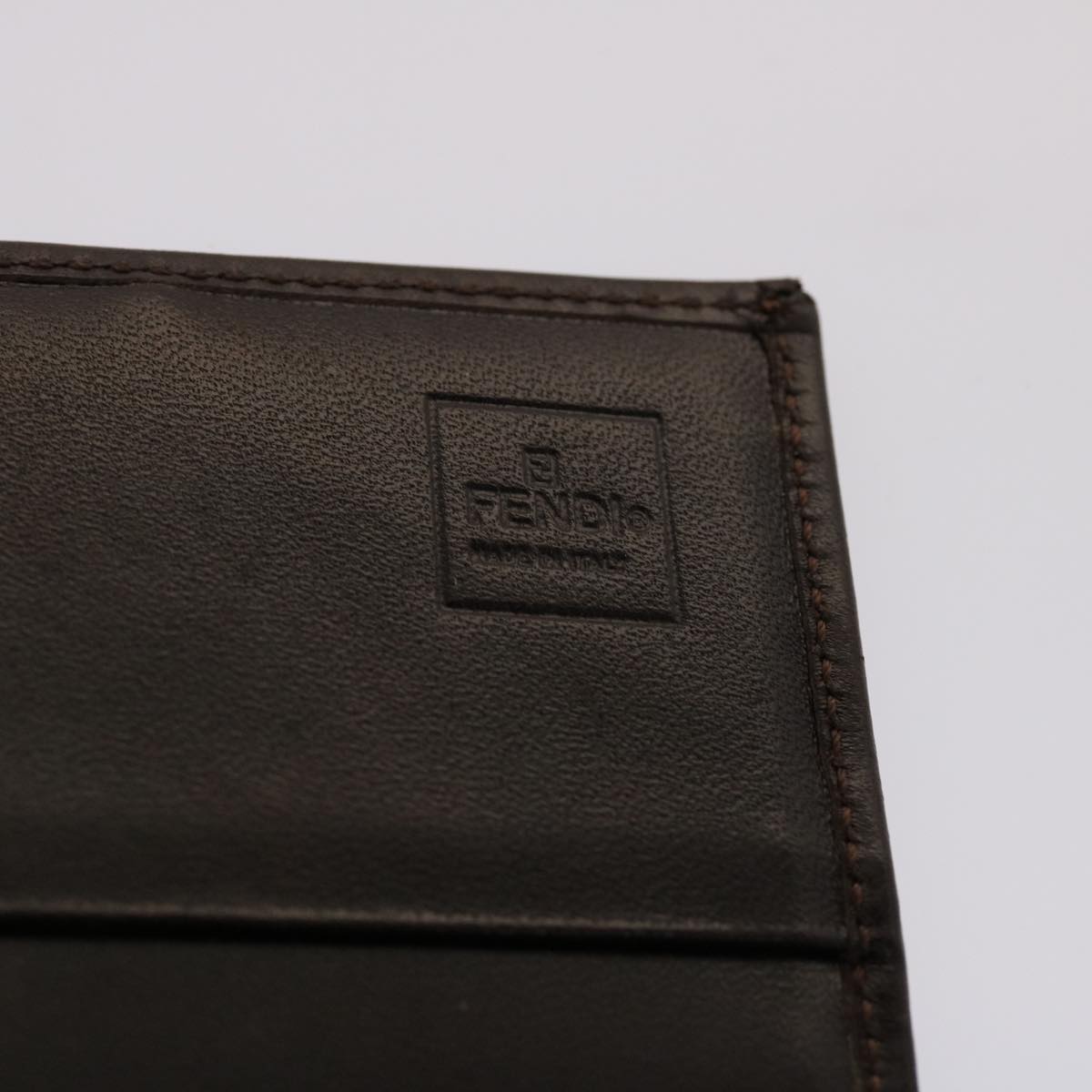 FENDI Zucca Canvas Long Wallet Black Brown ac2048
