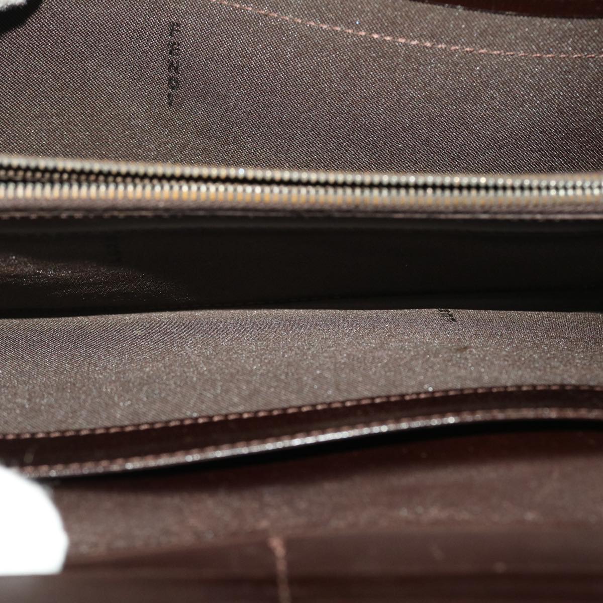 FENDI Zucca Canvas Long Wallet Black Brown ac2048