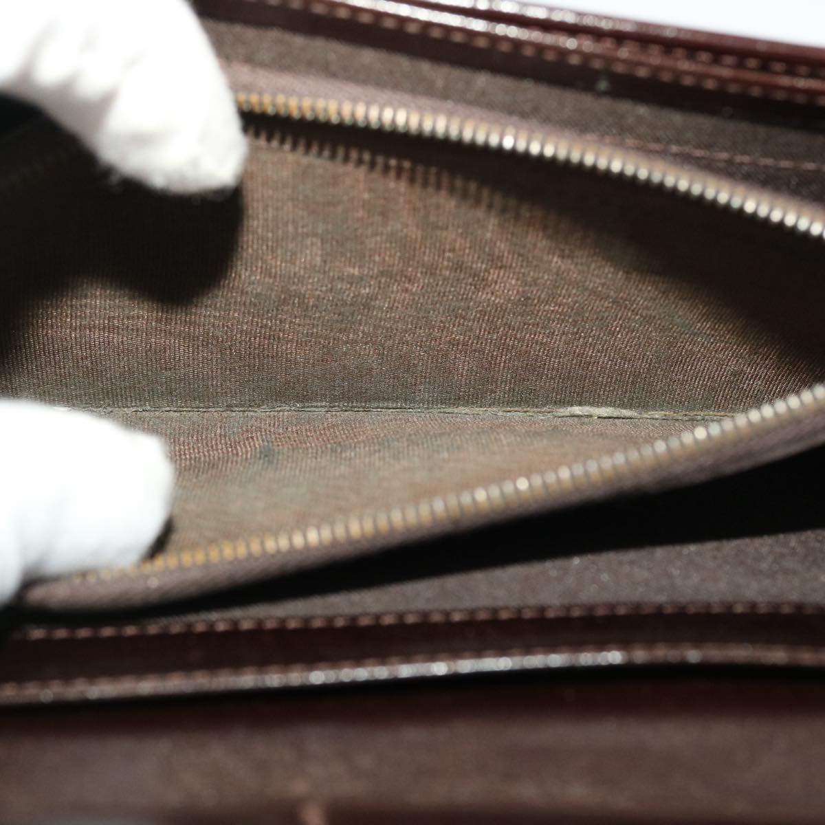 FENDI Zucca Canvas Long Wallet Black Brown ac2048