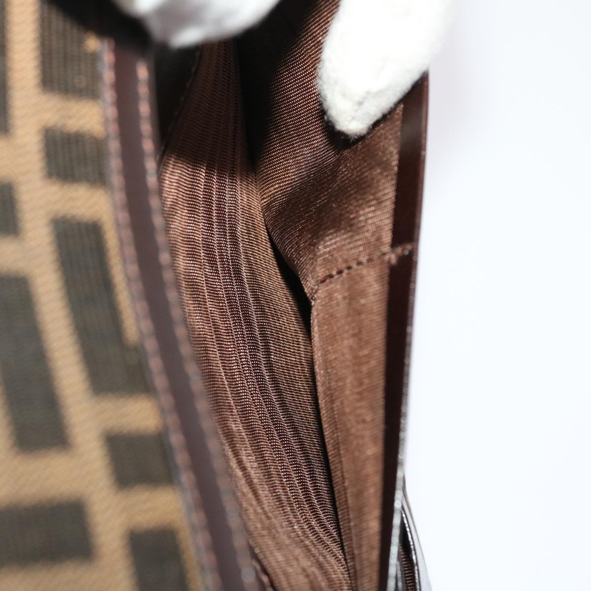 FENDI Zucca Canvas Long Wallet Black Brown ac2048