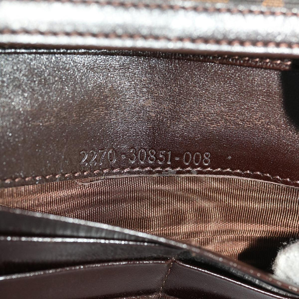FENDI Zucca Canvas Long Wallet Black Brown ac2048