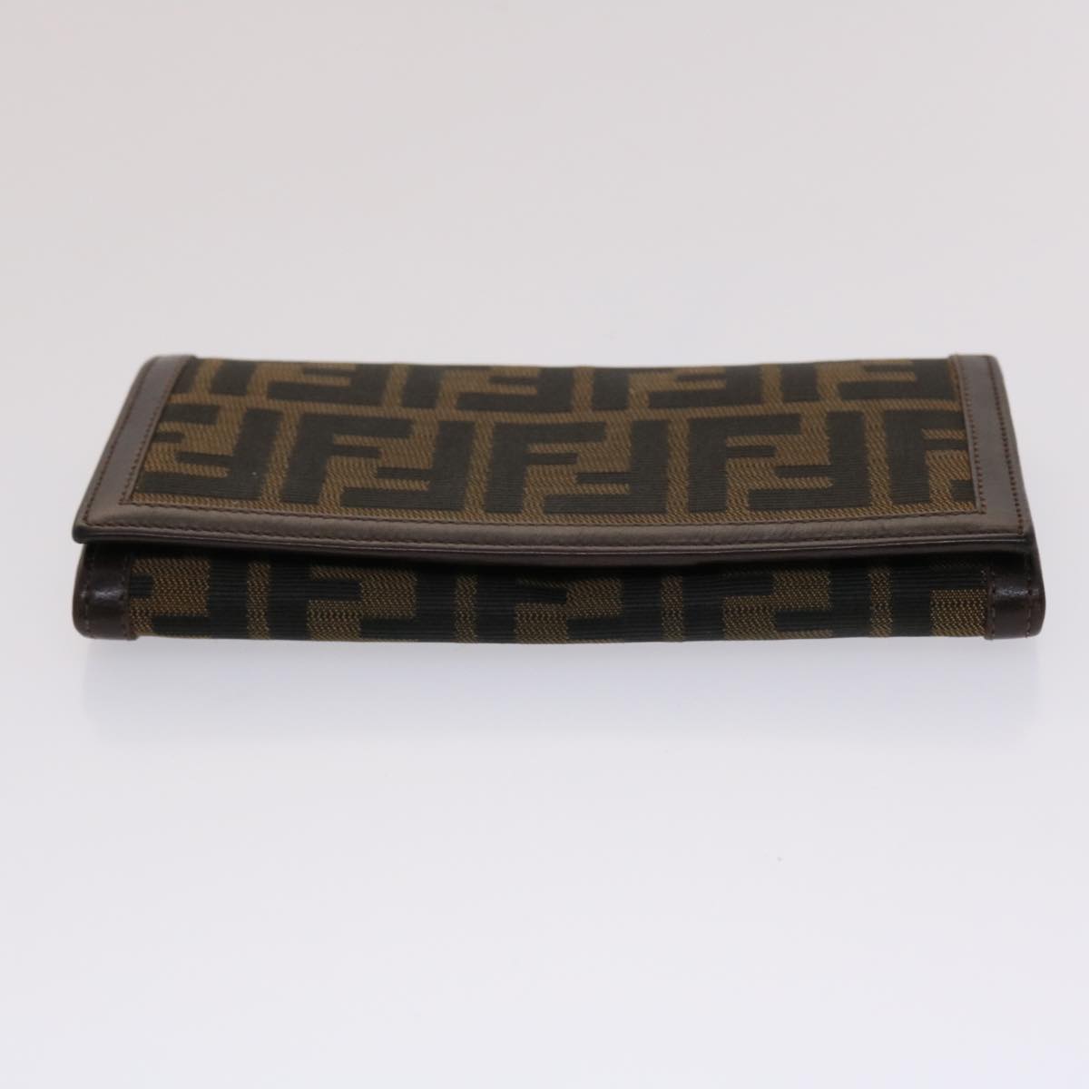 FENDI Zucca Canvas Long Wallet Black Brown ac2048