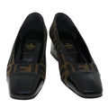 FENDI Zucca Canvas Pumps High Heels 34.5 Brown Black ac2059