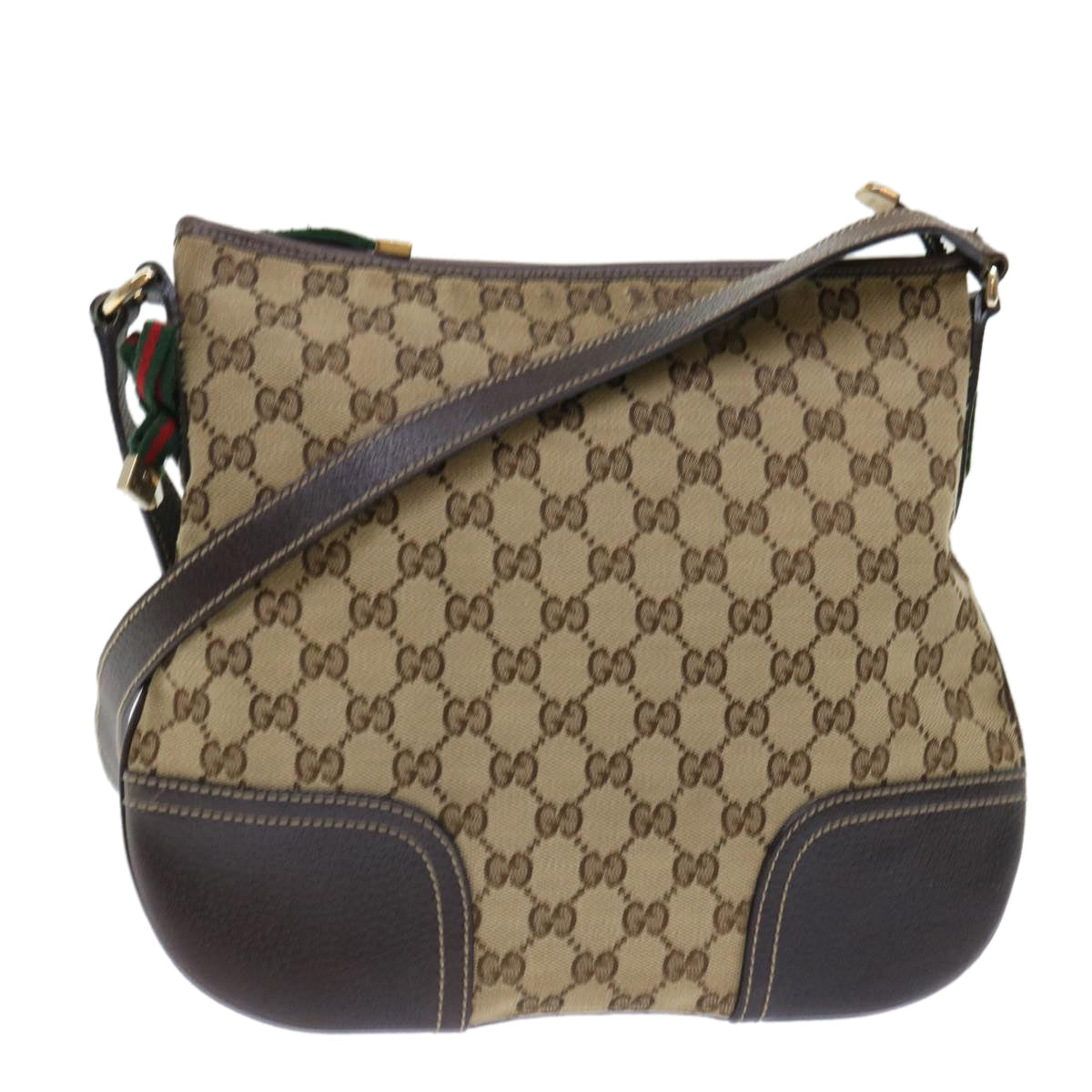GUCCI GG Canvas Web Sherry Line Shoulder Bag Beige Red Green 204939 ac2072