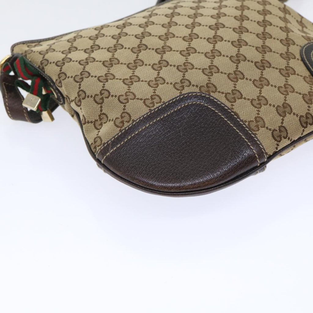 GUCCI GG Canvas Web Sherry Line Shoulder Bag Beige Red Green 204939 ac2072