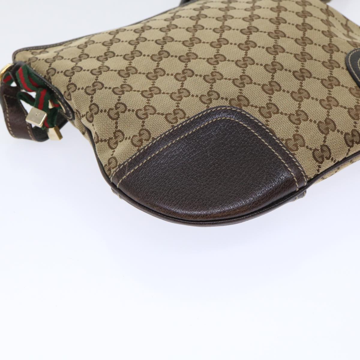 GUCCI GG Canvas Web Sherry Line Shoulder Bag Beige Red Green 204939 ac2072
