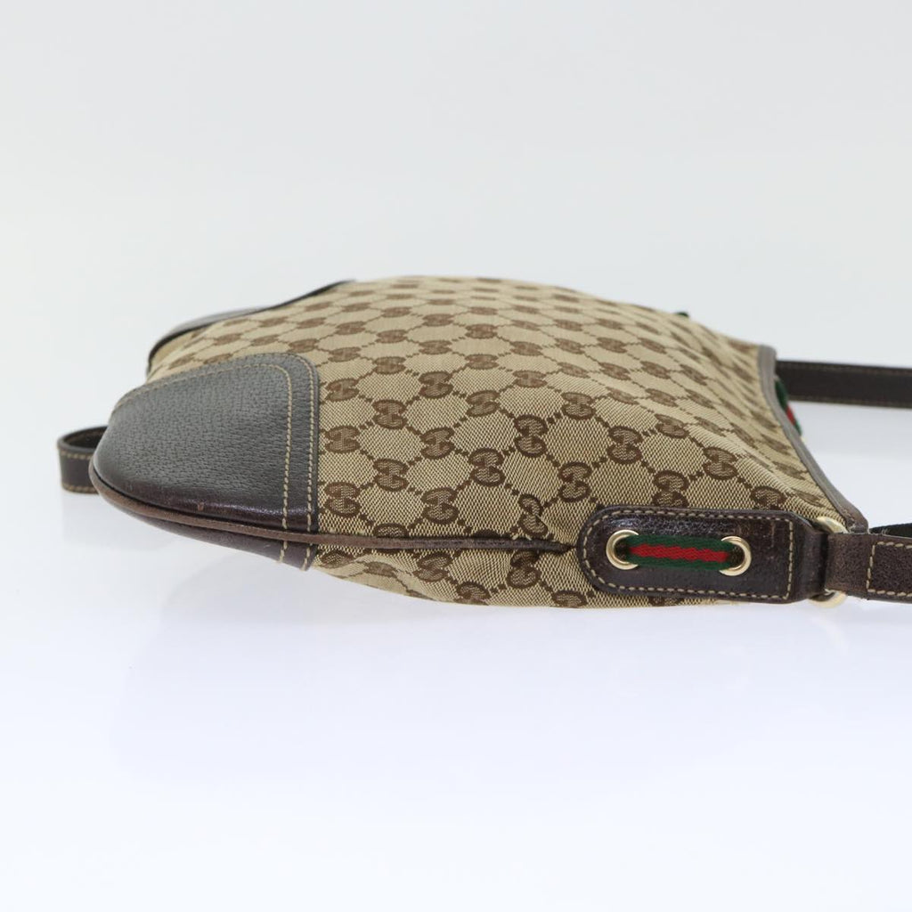 GUCCI GG Canvas Web Sherry Line Shoulder Bag Beige Red Green 204939 ac2072