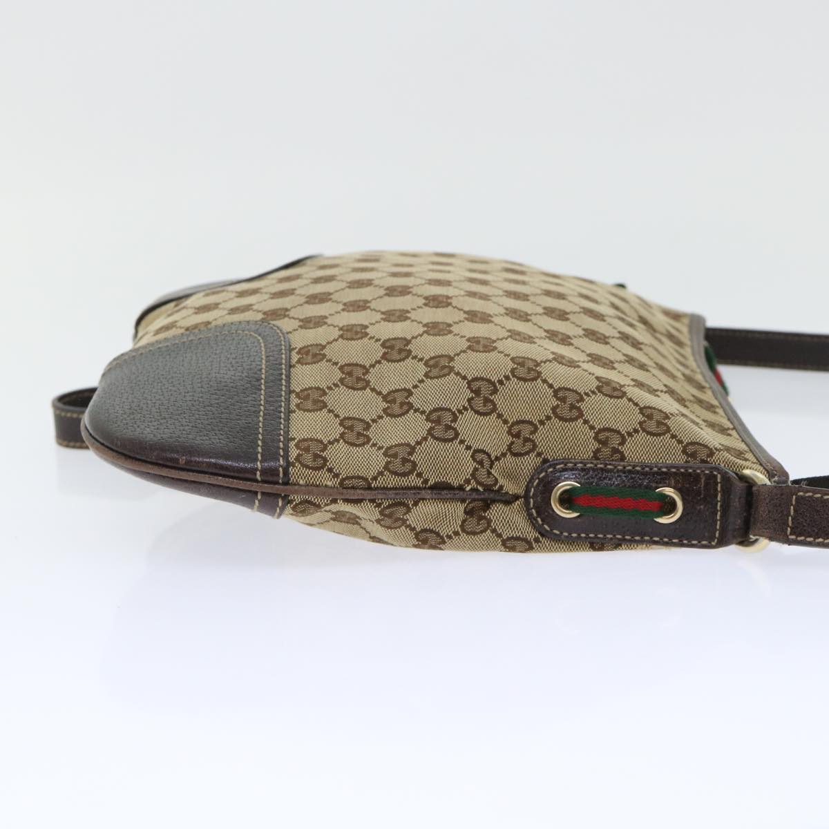 GUCCI GG Canvas Web Sherry Line Shoulder Bag Beige Red Green 204939 ac2072