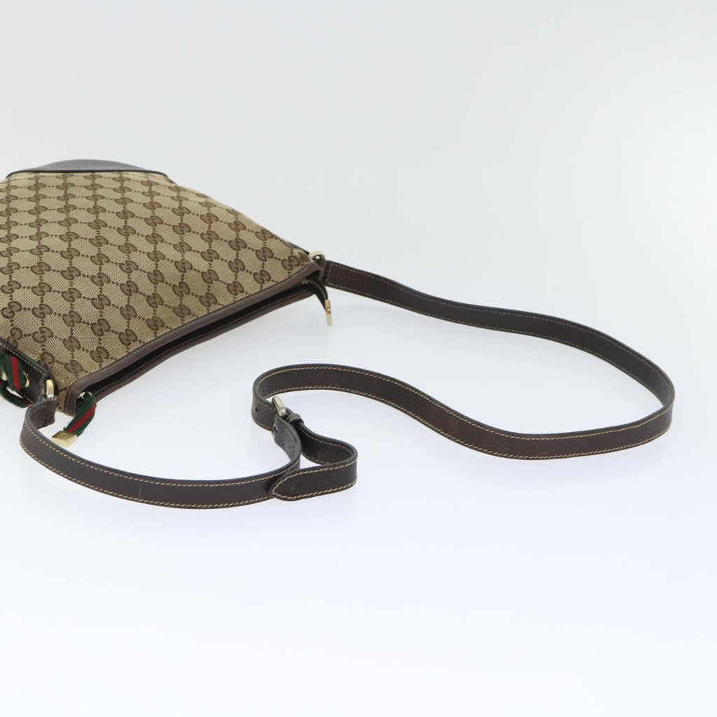 GUCCI GG Canvas Web Sherry Line Shoulder Bag Beige Red Green 204939 ac2072