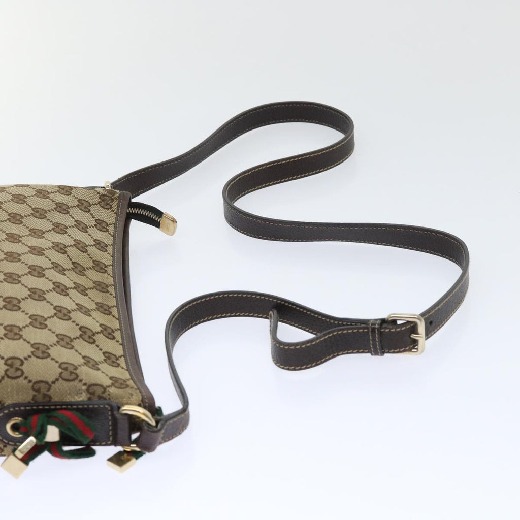 GUCCI GG Canvas Web Sherry Line Shoulder Bag Beige Red Green 204939 ac2072