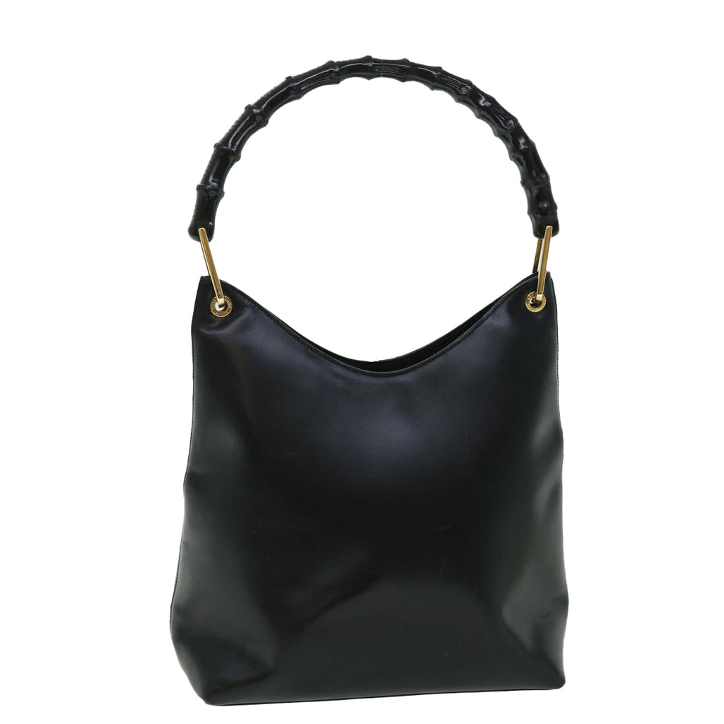 GUCCI Bamboo Shoulder Bag Leather Black 001.3007.001274 ac2080