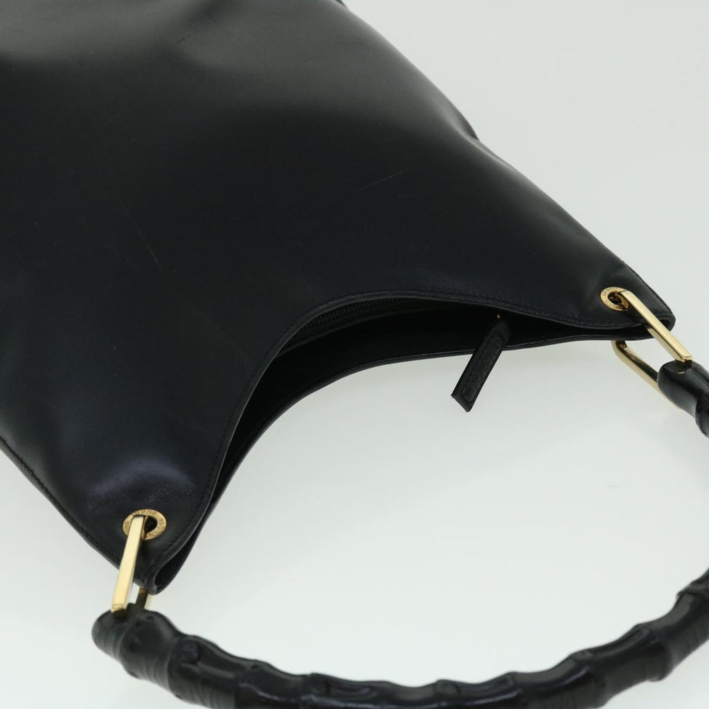 GUCCI Bamboo Shoulder Bag Leather Black 001.3007.001274 ac2080