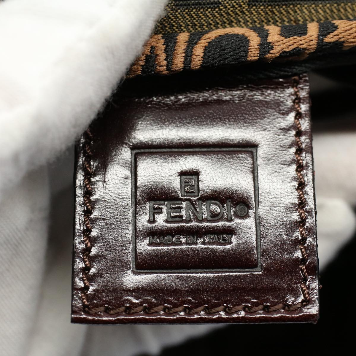 FENDI Zucca Canvas Vanity Cosmetic Pouch Brown ac2172