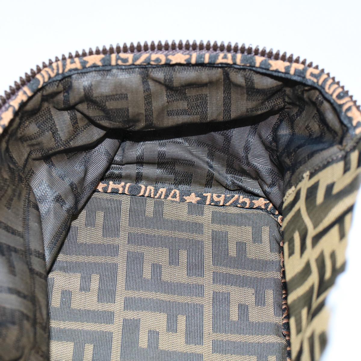 FENDI Zucca Canvas Vanity Cosmetic Pouch Brown ac2172
