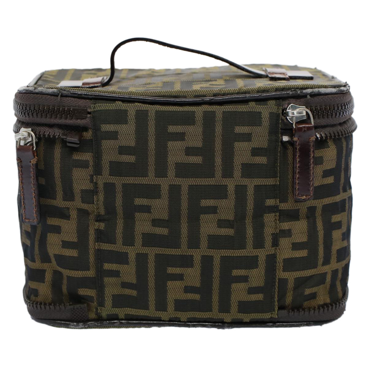 FENDI Zucca Canvas Vanity Cosmetic Pouch Brown ac2172