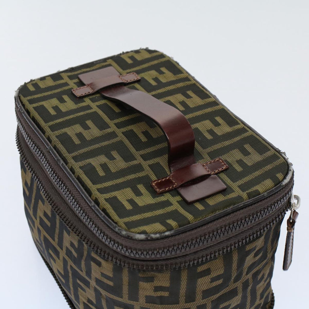 FENDI Zucca Canvas Vanity Cosmetic Pouch Brown ac2172