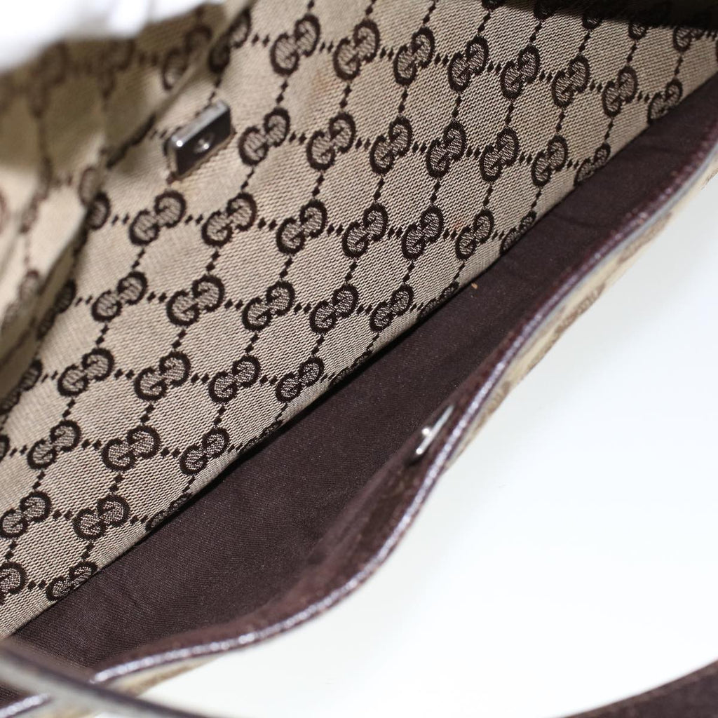 GUCCI GG Canvas Hand Bag Canvas Leather Beige Brown 121023 ac2176