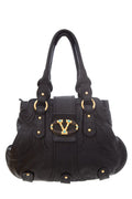 Valentino Black Vlogo Leather Handbag
