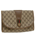 GUCCI GG Supreme Web Sherry Line Clutch Bag Beige Red 89 01 030 ac2277