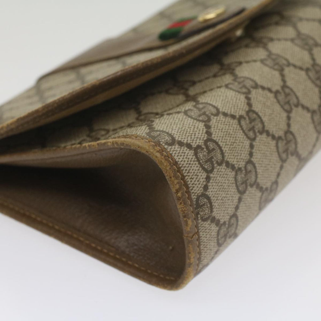 GUCCI GG Supreme Web Sherry Line Clutch Bag Beige Red 89 01 030 ac2277