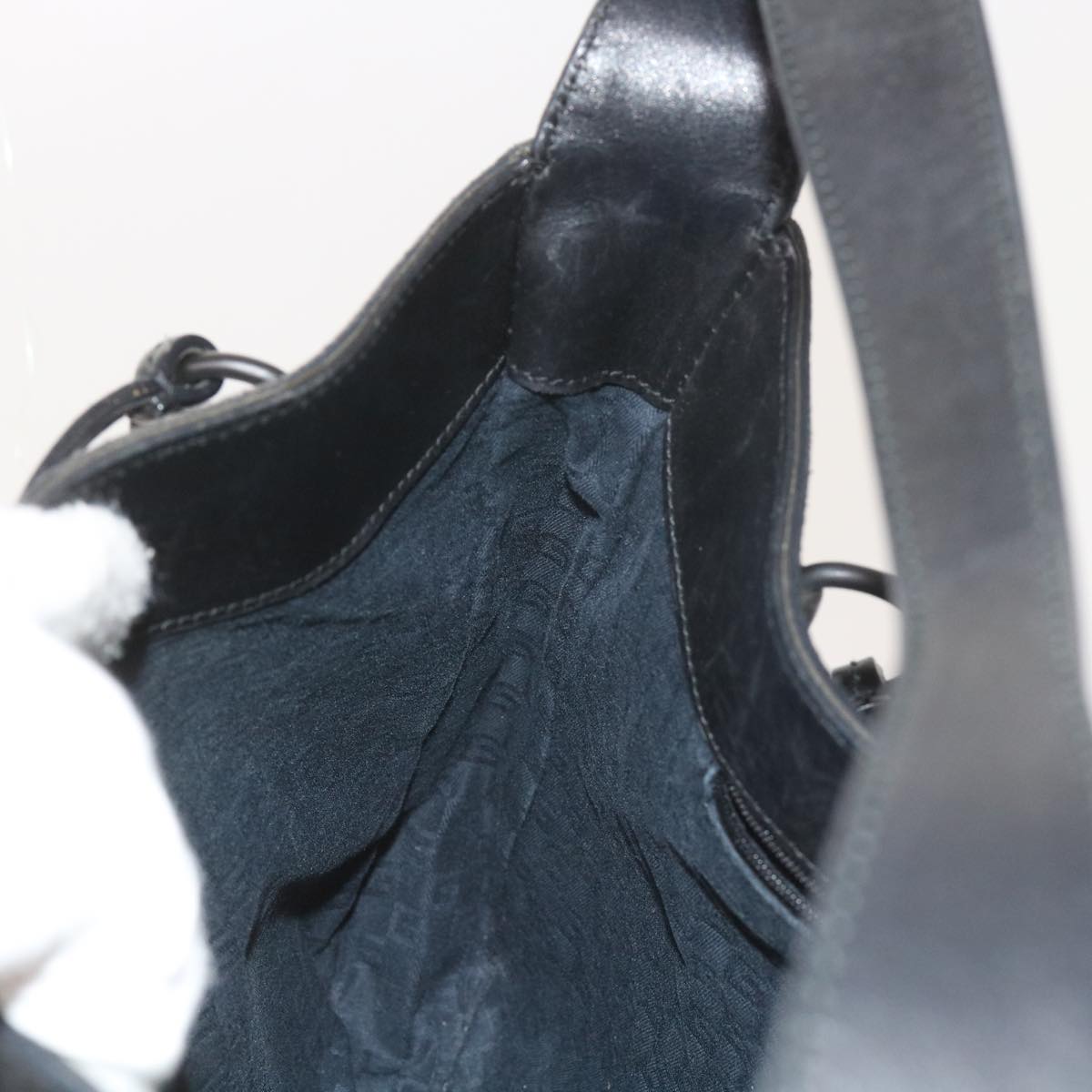 GUCCI Shoulder Bag Suede Black 101975 ac2279