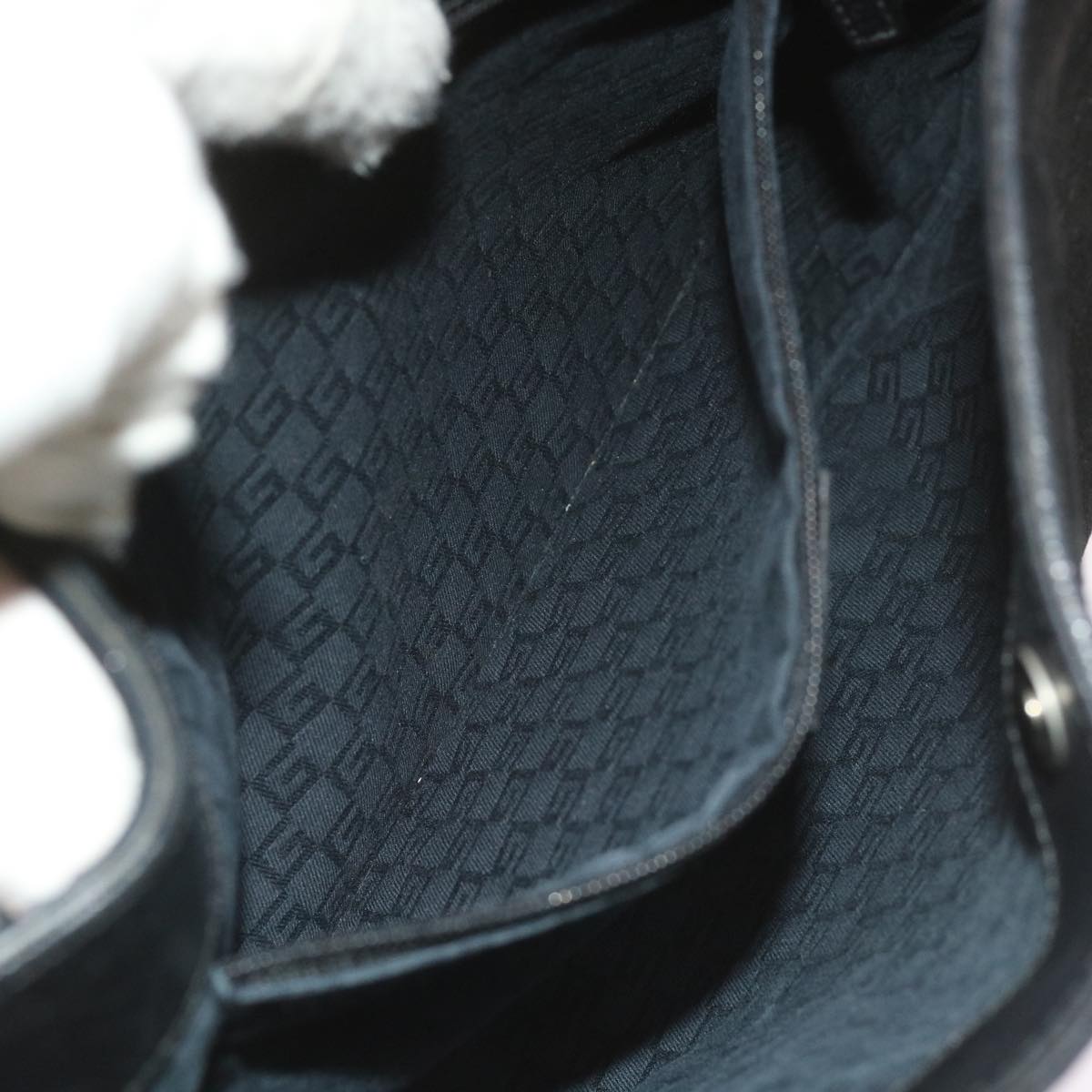 GUCCI Shoulder Bag Suede Black 101975 ac2279