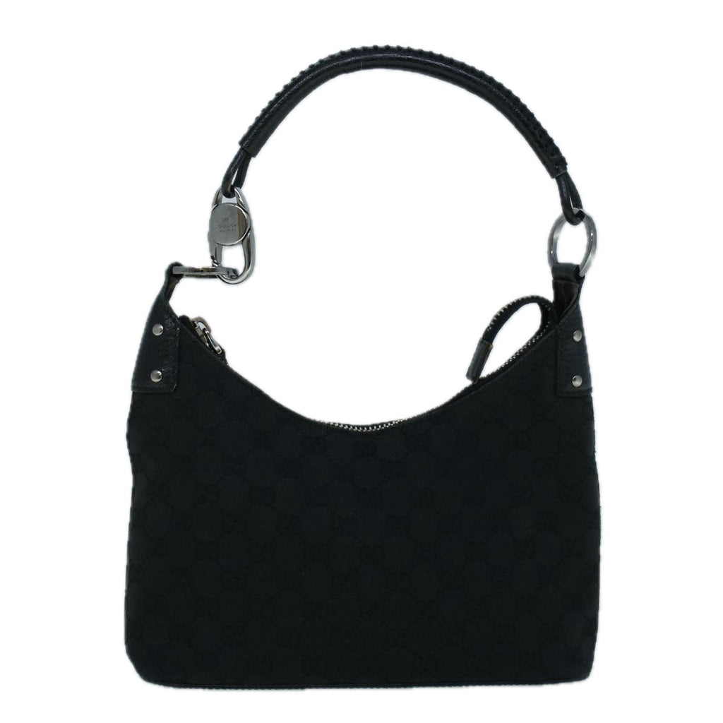 GUCCI GG Canvas Shoulder Bag Black 115002 ac2280