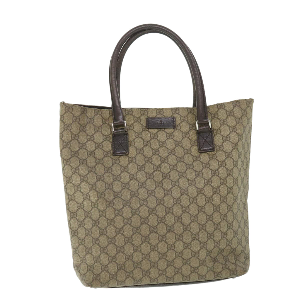 GUCCI GG Supreme Tote Bag PVC Leather Beige 131220 ac2292
