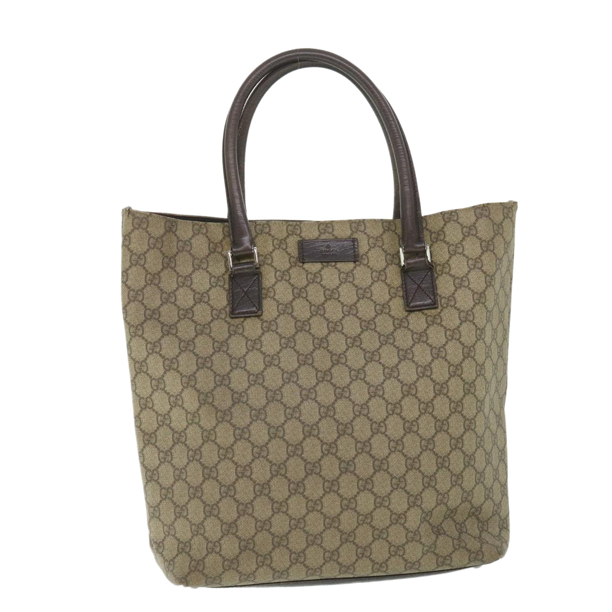 GUCCI GG Supreme Tote Bag PVC Leather Beige 131220 ac2292