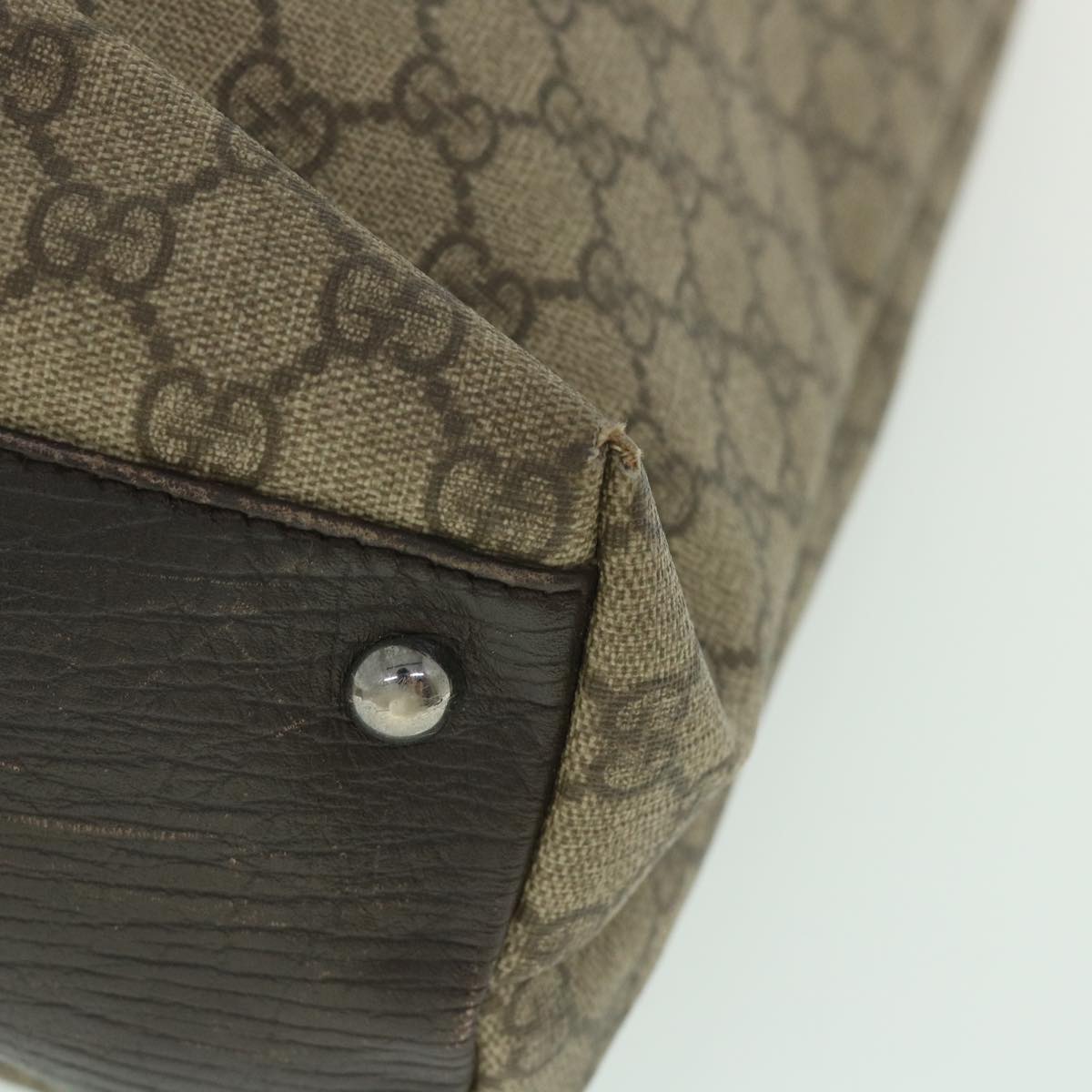 GUCCI GG Supreme Tote Bag PVC Leather Beige 131220 ac2292