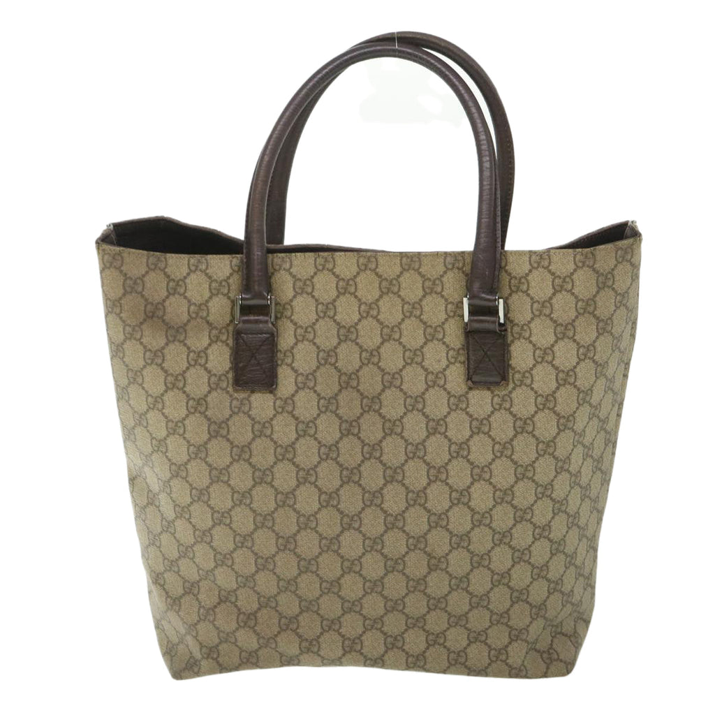 GUCCI GG Supreme Tote Bag PVC Leather Beige 131220 ac2292
