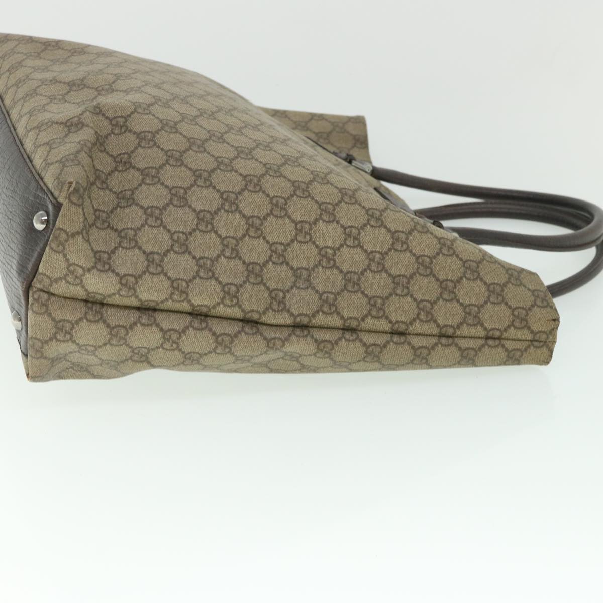 GUCCI GG Supreme Tote Bag PVC Leather Beige 131220 ac2292