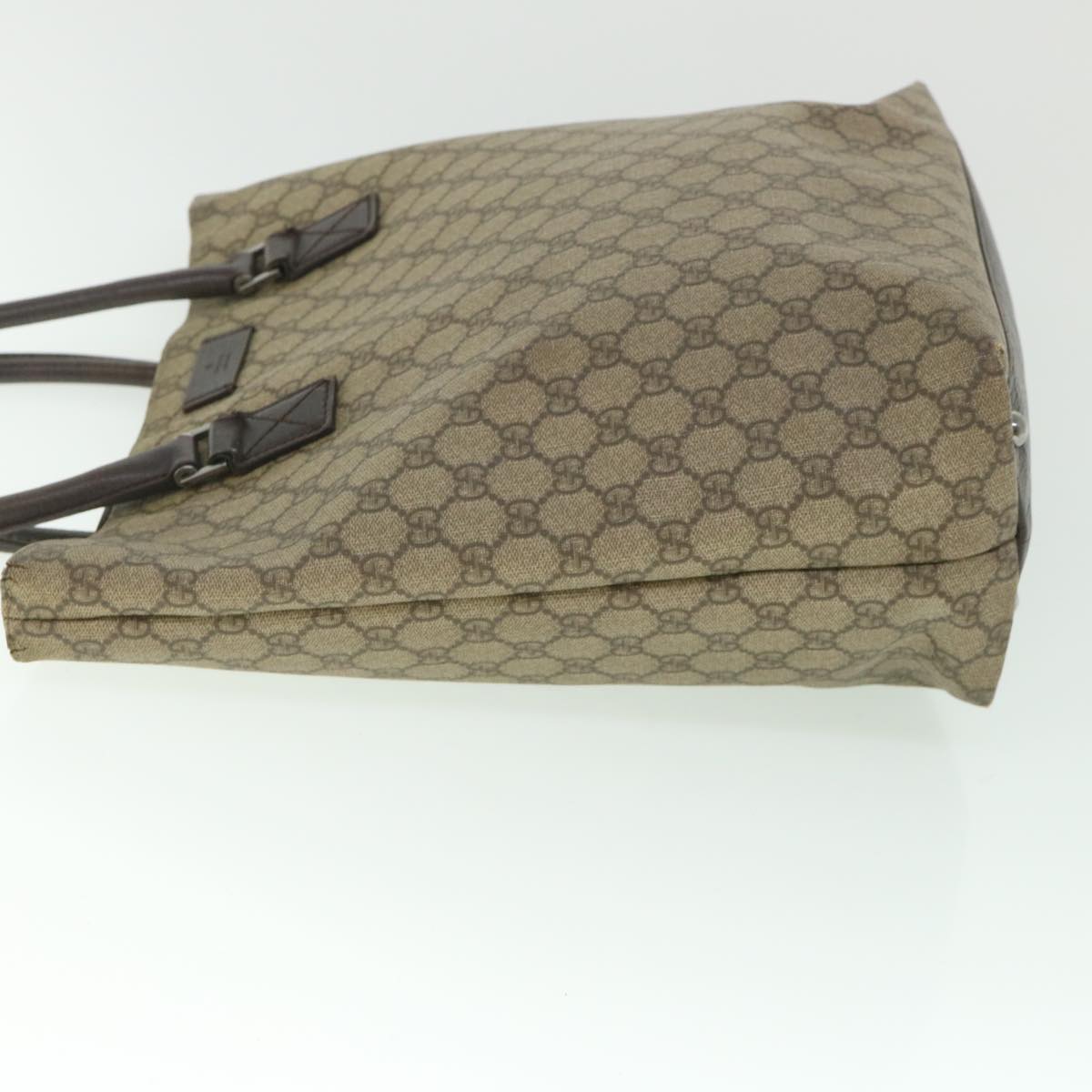 GUCCI GG Supreme Tote Bag PVC Leather Beige 131220 ac2292