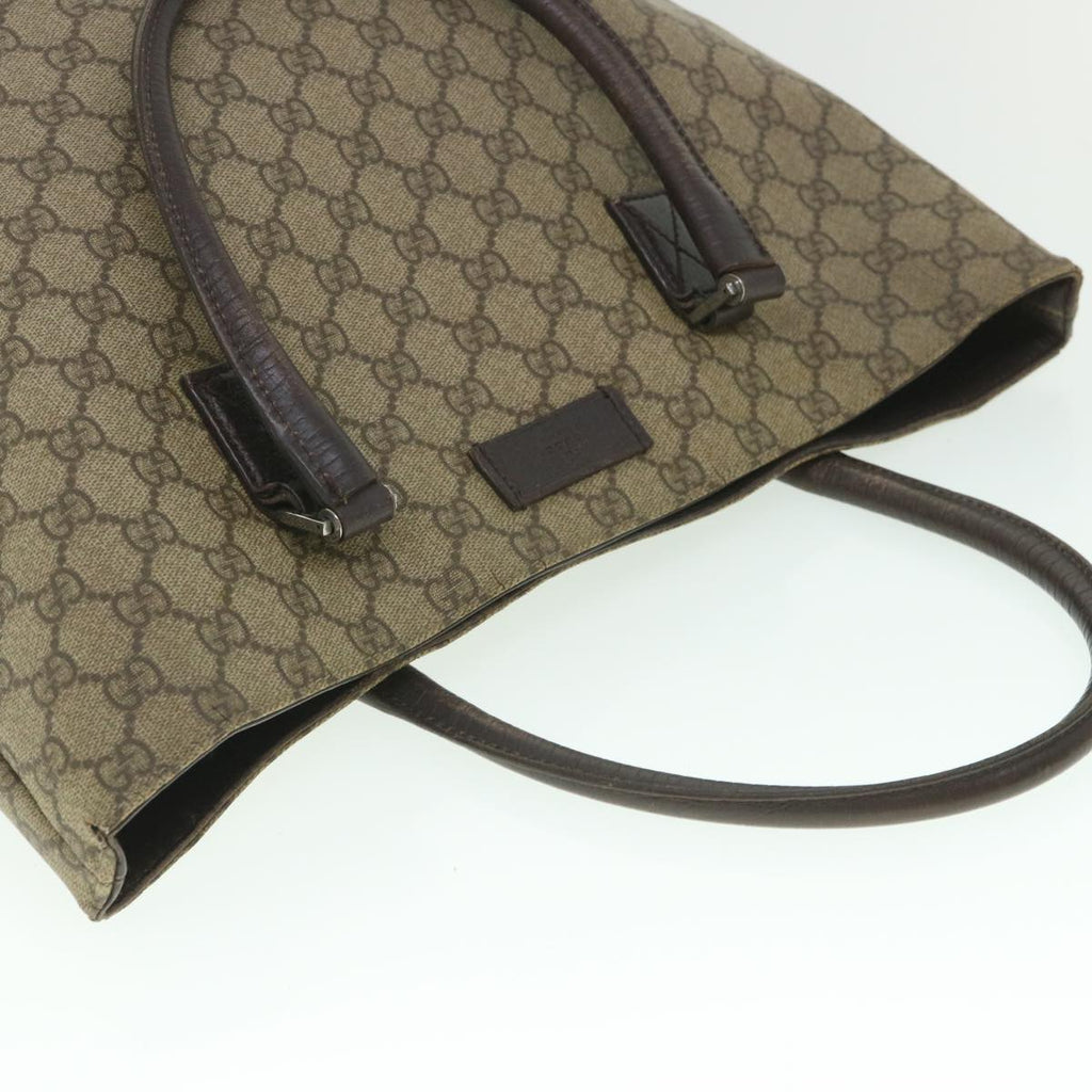 GUCCI GG Supreme Tote Bag PVC Leather Beige 131220 ac2292