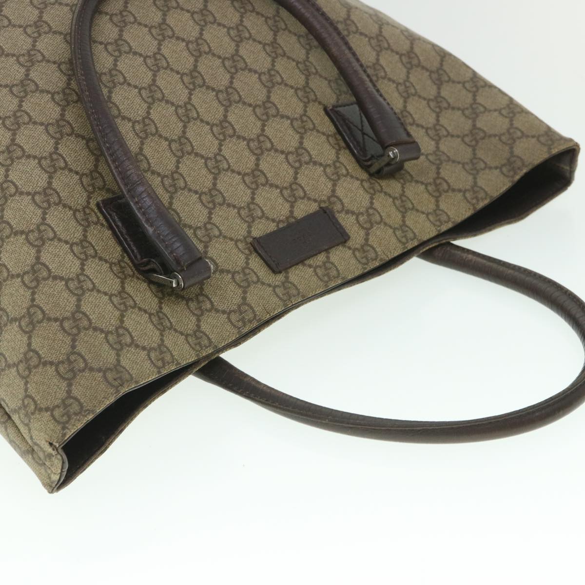 GUCCI GG Supreme Tote Bag PVC Leather Beige 131220 ac2292
