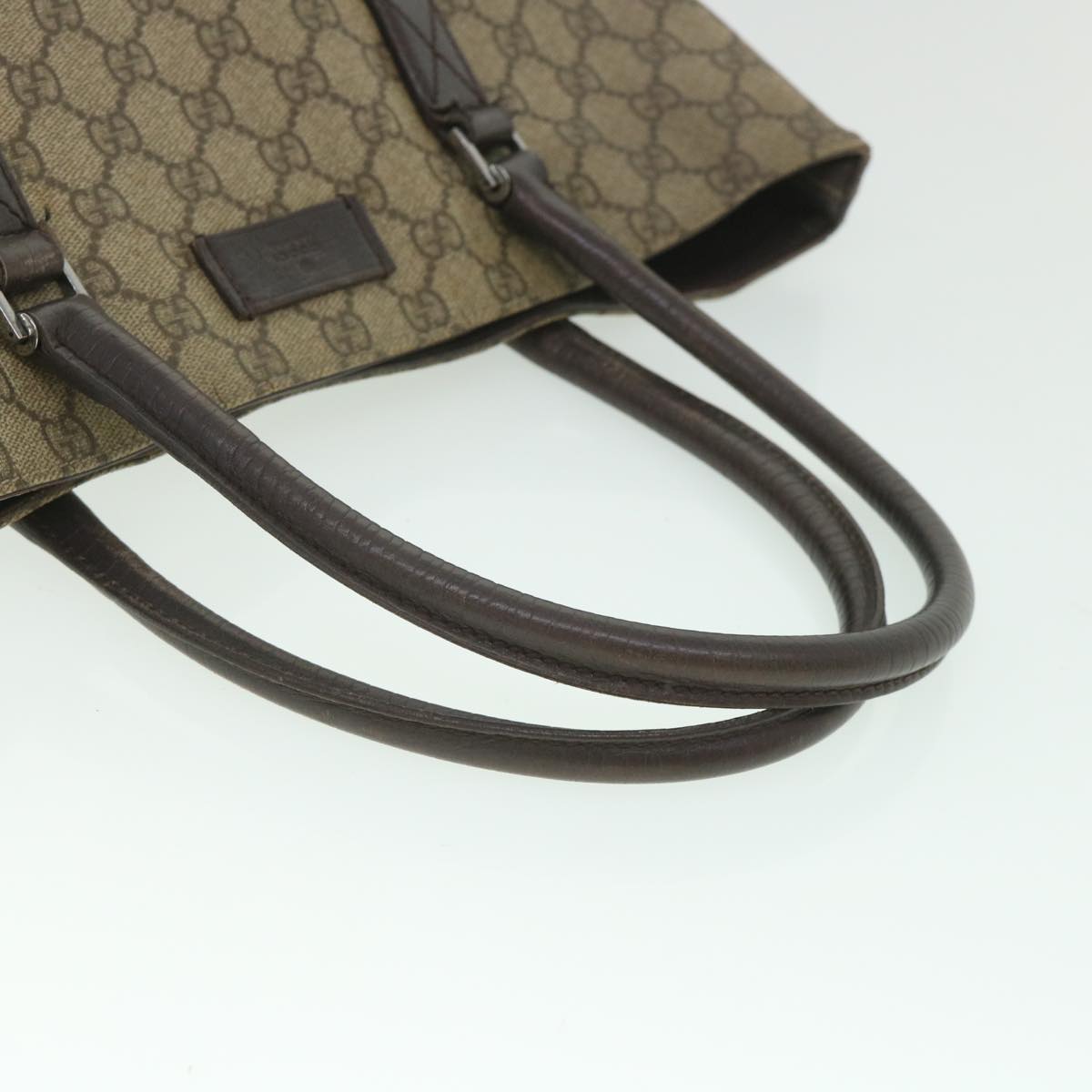 GUCCI GG Supreme Tote Bag PVC Leather Beige 131220 ac2292