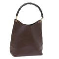 GUCCI Bamboo Shoulder Bag Leather Brown ac2294