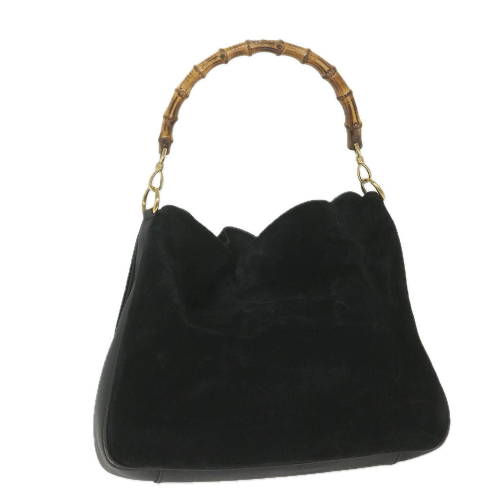 GUCCI Bamboo Shoulder Bag Suede Black 0012058 1577 0 ac2295