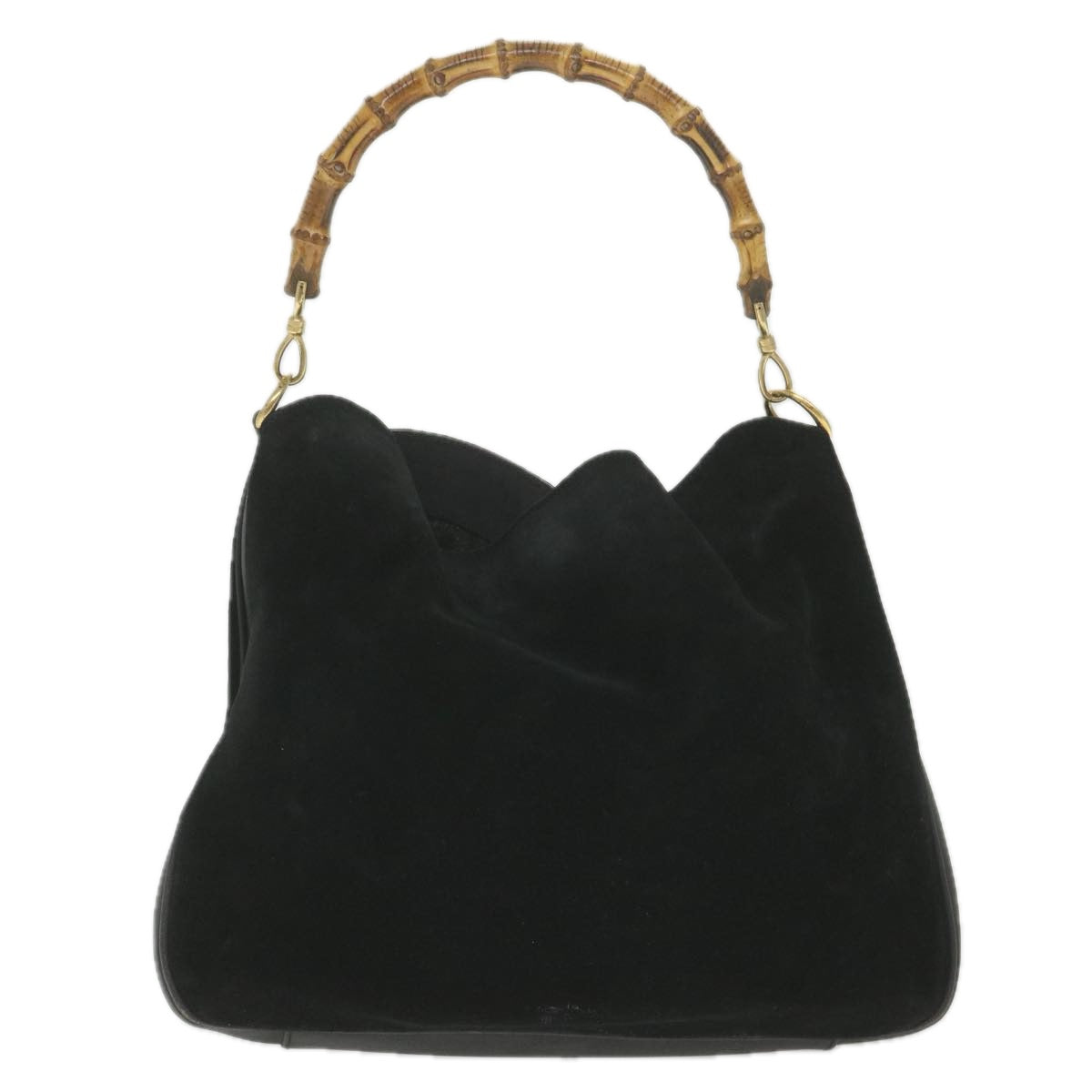 GUCCI Bamboo Shoulder Bag Suede Black 0012058 1577 0 ac2295