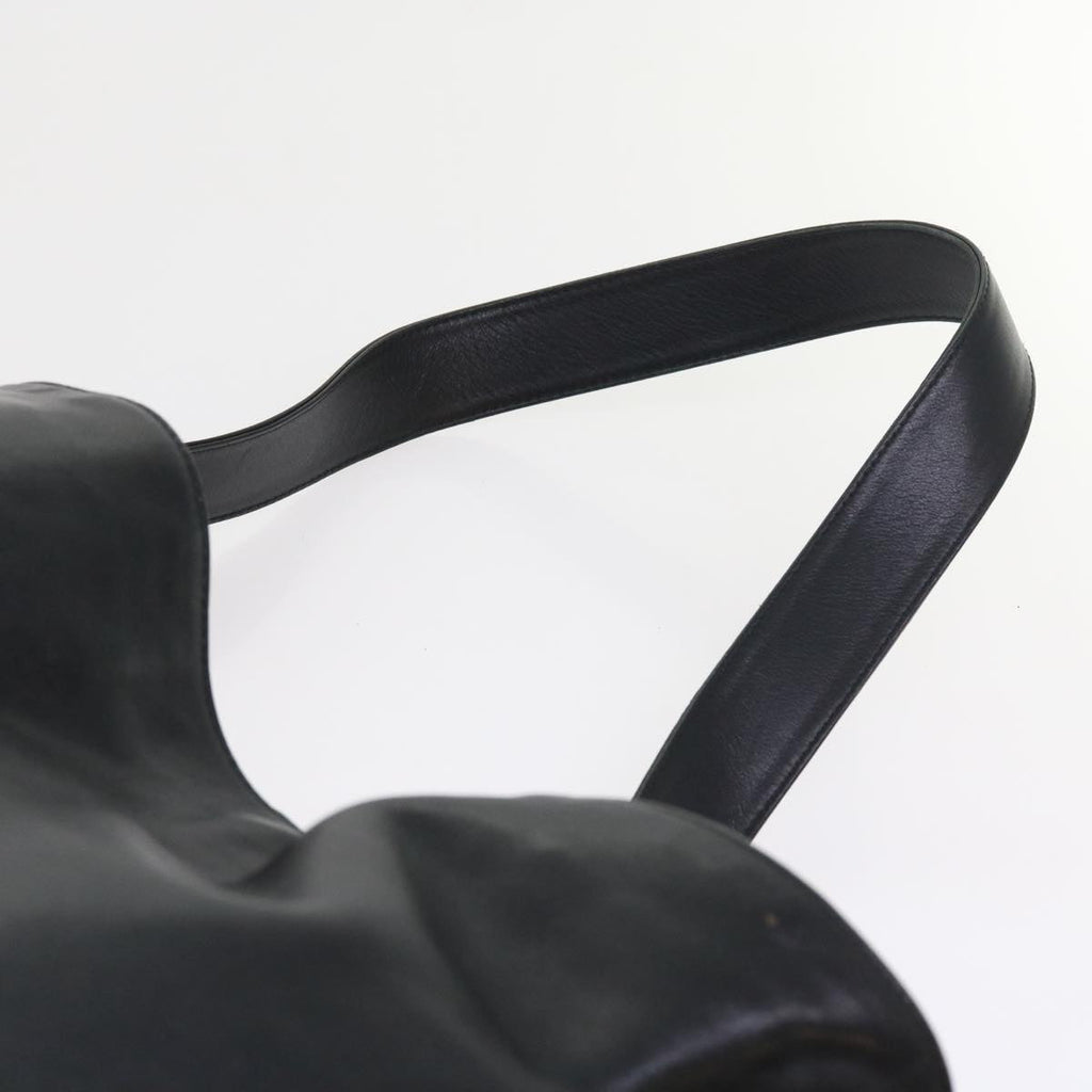 GUCCI Bamboo Shoulder Bag Leather 2way Black ac2306
