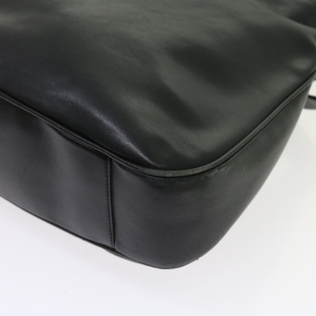 GUCCI Bamboo Shoulder Bag Leather 2way Black ac2306