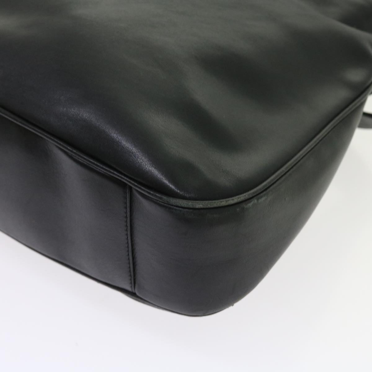 GUCCI Bamboo Shoulder Bag Leather 2way Black ac2306